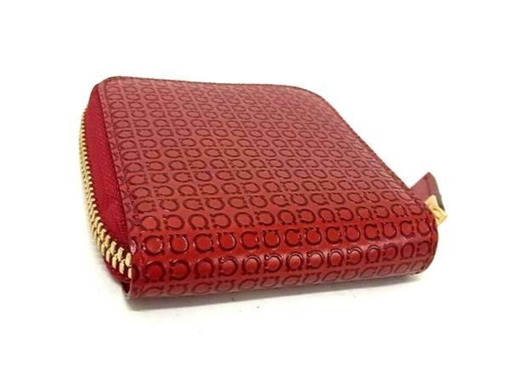 Salvatore Ferragamo Red Gancini Wallet Leather Red